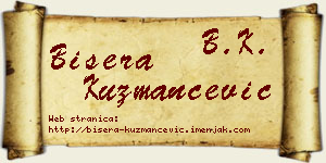 Bisera Kuzmančević vizit kartica